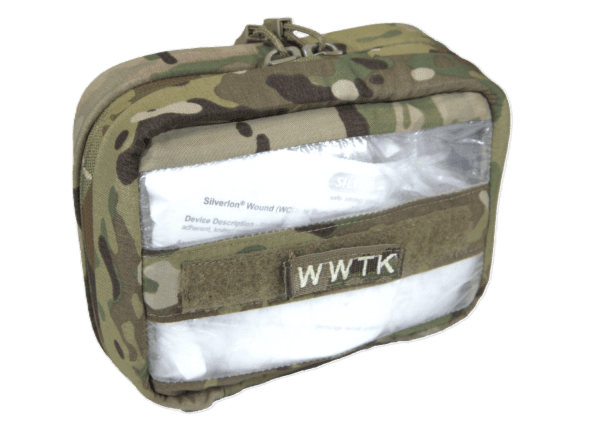 A camouflaged medical pouch with a 