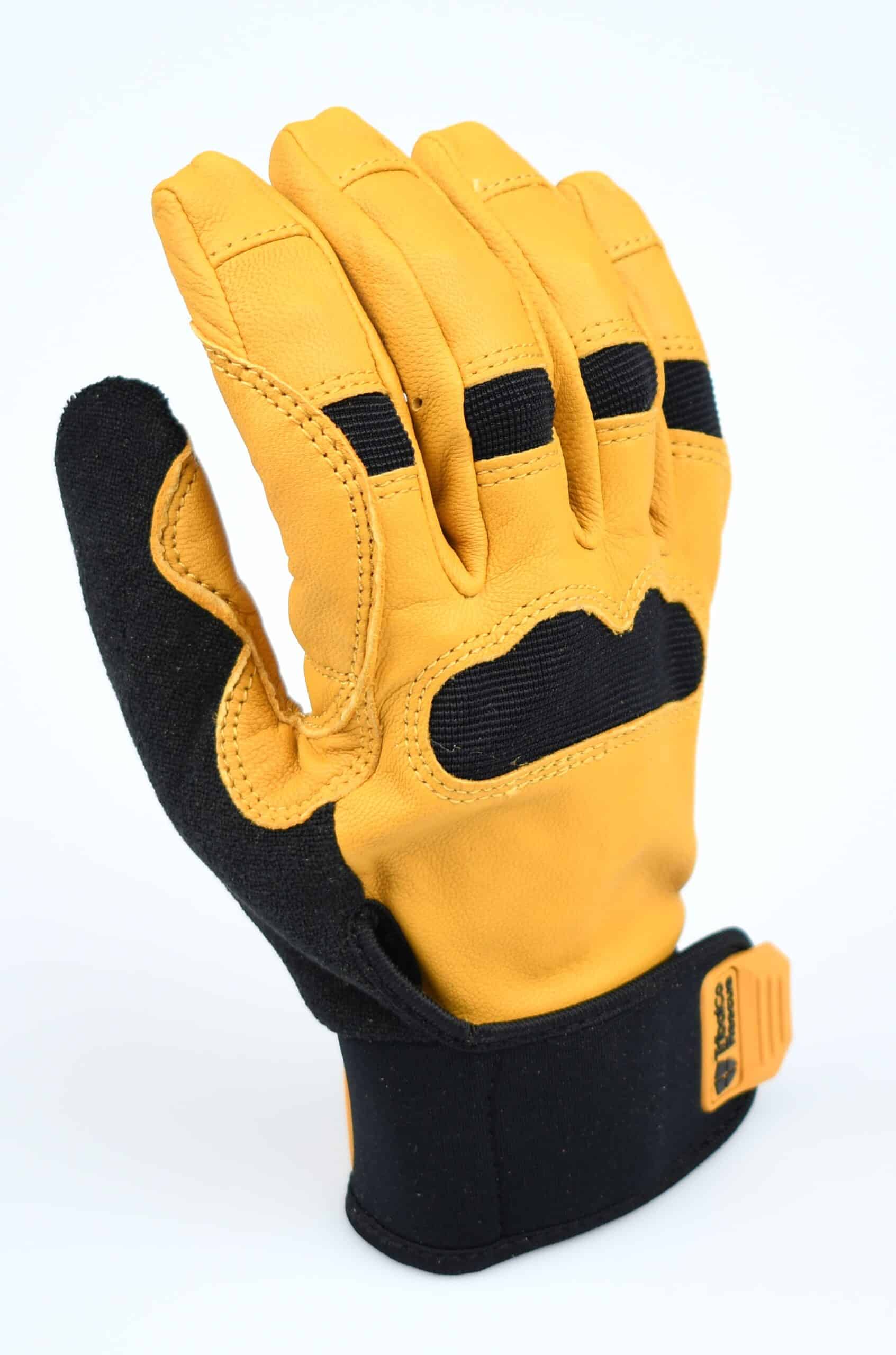 Evoke Gear Leather Rappelling Half Finger Gloves With Kevlar Thread Reinforcement
