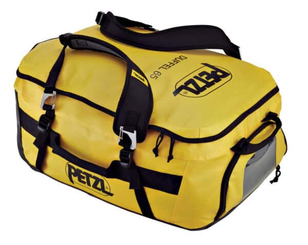 Yellow and black duffel bag with 